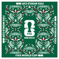 FIFA World Cup 2026™ Official Licensed Mexico Bandana | 100% Cotton Green Scarf | 56 x 56 cm | Mexican Soccer Fan Accessory | Shipping Case