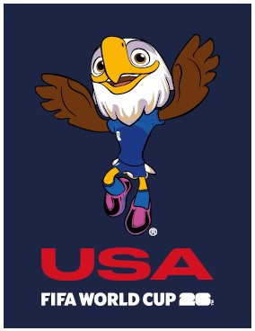 FIFA World Cup 2026™ Official Licensed Kids Cape | USA | Clutch Mascot | 70 x 90 cm | Blue | Polyester Flag Cape