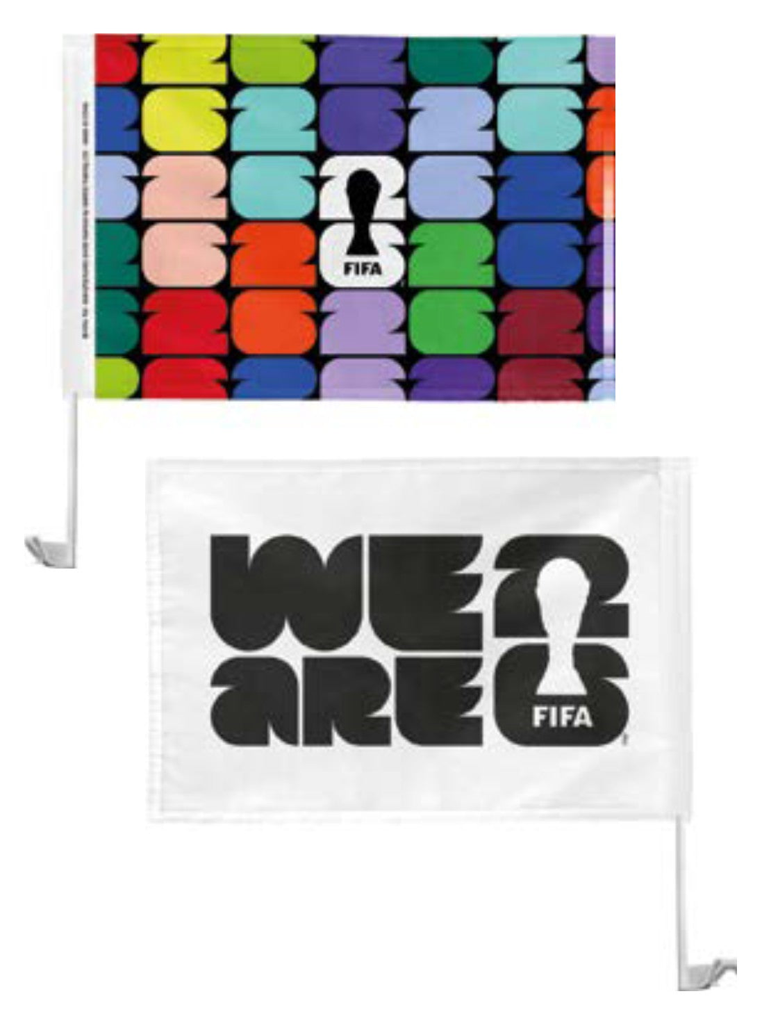 FIFA World Cup 2026™ Official Licensed Car Flag | Double-Sided Print | Multicolor Tournament Logo | Polyester Window Mount Flag with Plastic Pole
