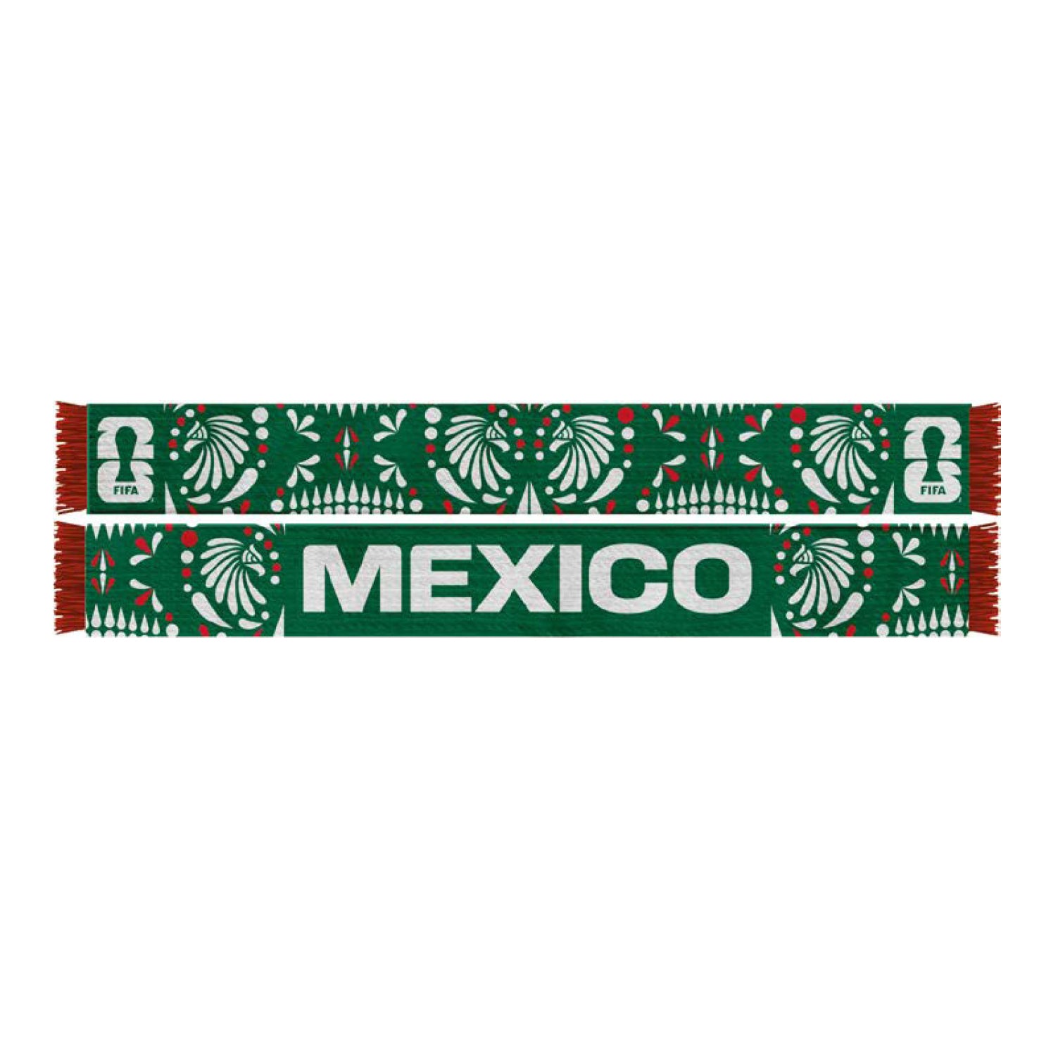 FIFA World Cup 2026™ Official Licensed Mexico Soccer Scarf | Green White & Red | 150 x 19 cm | Polyester Bird-Eye Finish | Tassels on Both Ends | El Tri
