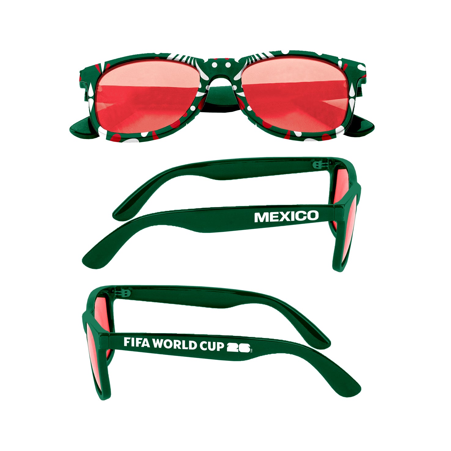 FIFA World Cup 2026™ Official Licensed Mexico Sunglasses | Green Frame | UV400 Protection | Adult Unisex PC Frame & Lens | El Tri