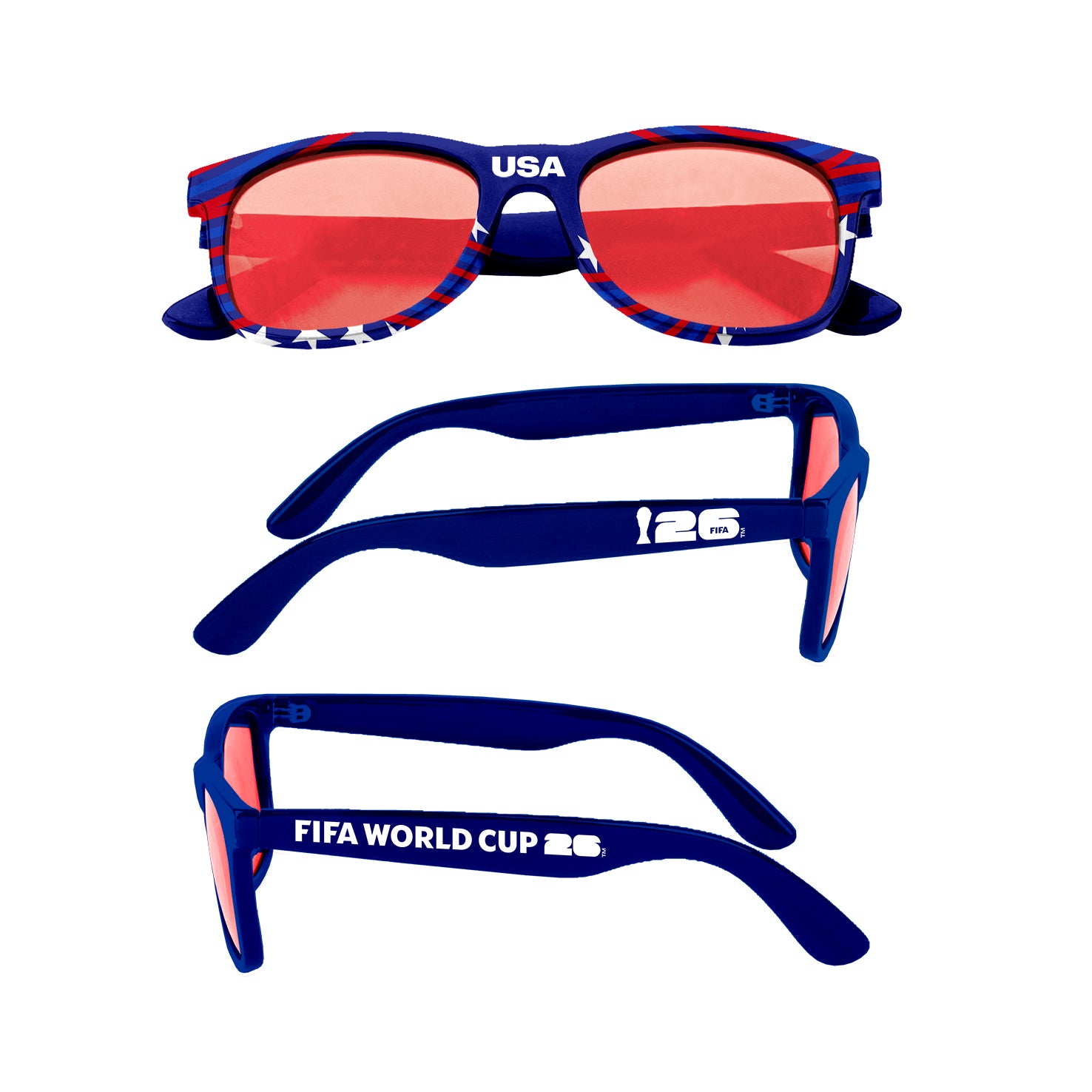 FIFA World Cup 2026™ Official Licensed USA Sunglasses | Blue Frame | UV400 Protection | Adult Unisex PC Frame & Lens